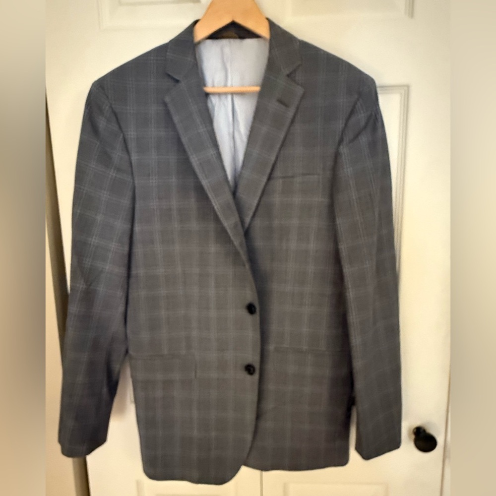 Brooks Bros Charcoal Plaid Jacket 40R Regent